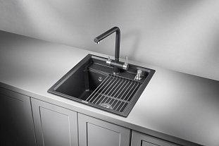 Мойка кухонная Granula KS-5002, 500х510х245мм, черный, искусственный камень