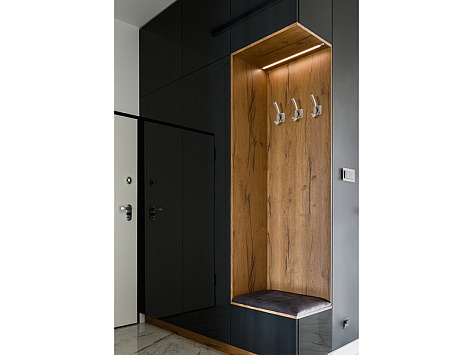 Крючок мебельный HENRY K217BSN.9, двухрожковый, атласный сатиновый никель, Boyard