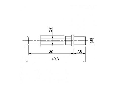Шток ввинчиваемый, зажимной DU 644 Twister, размер 30 мм, M6х7,8 мм, оцинкованный Art. 9047864, Hettich