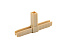 Уголок сборочный 3d прямой с отверстием и резьбой M8, золото, Алюмформ
