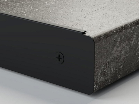 Планка ЧЕРНАЯ торцевая левая на европодгиб 40 мм (40з-R6/180-Л-ч)