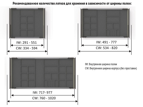 Лоток для галстуков и ремней 7 ячеек в полку Конеро, WхD 270x475 мм, цвет ЧЕРНЫЙ Art. 2385947817, Kessebohmer