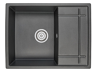 Мойка кухонная Granula 6501, 650x500х200мм, ЧЁРНЫЙ, искусственный камень, в комплекте