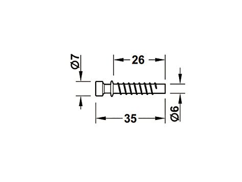 Болт Tofix  6 x 35 мм, без покрытия 261.95.010, HAFELE