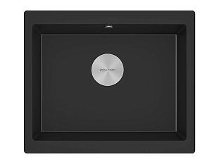 Мойка кварцевая GERA, PM205546-BLM, черный металлик, 555х460, подст. мон. Paulmark