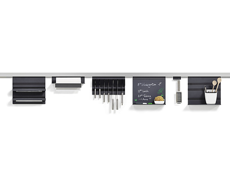 Полка + рейлинг Линеро Мозаик, 350x110x200 мм, антрацит, Art. 89189844, Kessebohmer