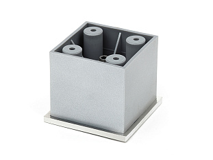 Опора Кубо, регулируемая, 55х55, H52-62, пластиковая, матовый хром