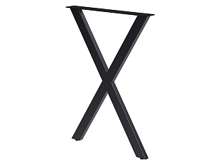 Опора барная X-образная, 30х60, 1030x595+5мм, усиленная, черный матовый (RAL9004)