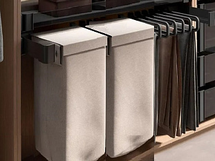 Конеро Комплект Мешок для белья на раме WхD 960-1020x450, мешок узкий 2 шт; вешалки 6 шт, черный Art. 5497987021, Kessebohmer