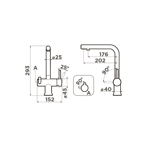 Смеситель Omoikiri Hotaru-IN-WH, с питьевой водой, нержавеющая сталь/белый