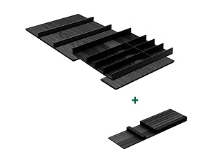 Лоток для ящика ФайнЛайн, 800 - 900 мм/500 мм + держатель для ножей, ясень черный, ROCKENHAUSEN, Art. 2373800368, Kessebohmer