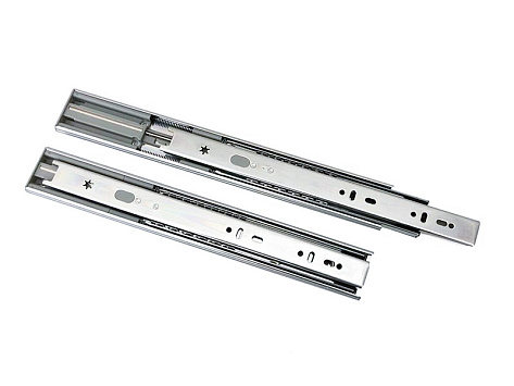 Направляющие для ящиков шариковые полн. выдв. 45х550мм с доводчиком и амортизатором, присадка GTV, Versalite Plus, цинк