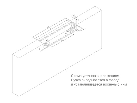 Ручка торцевая, врезная EVA RT020CP.1/000/100, 64 / 100 мм, хром, Boyard