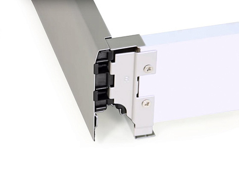 Комплект креплений задней стенки ящика TEN, Н90 (прав.+лев.), ДСП 16мм, ЗАКРЫТЫЙ, белый, FGV