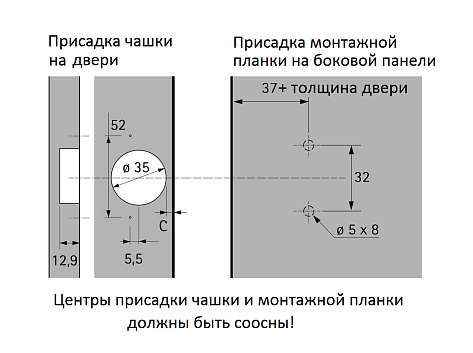 Петля быстрого монтажа Sensys 8645I TH 52 вкладная 110*, с демпфером Art. 9071207, Hettich