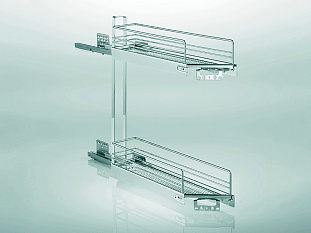 Бутылочница №15, 150 мм + скос 45°, левая, высота 542 мм, Арена КЛАССИК, титан, Art. 2312110102, Kessebohmer