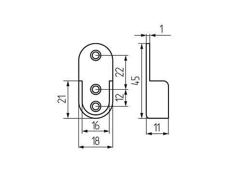 Штангодержатель для овальной штанги 30х15мм, стальная, никель ST
