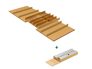 Лоток для ящика ФайнЛайн Линик, 1000 - 1200 мм, глубина 500 мм + держатель для фольги, дуб натуральный, ROCKENHAUSEN, Art. 2373840369, Kessebohmer