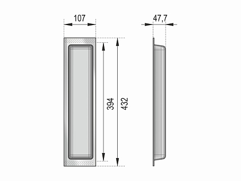 Универсальный узкий блок-лоток широкого назначения BLOKI PC10/W/107x430, белый, Boyard