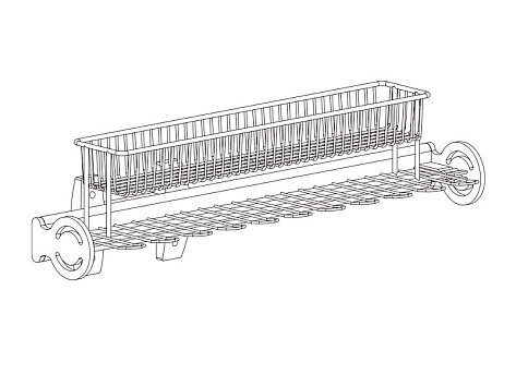 Dorwell Universale вешалка для галстуков выкатная, полкой для мелочей, 170x440x135мм, лев/прав крепление Art. 7398