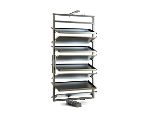 Unihopper Moka стойка для обуви  вращ. H1360-1630, 8 уровней в модуль 800мм, с доводчиком Art. WS4518S.080G.MCA