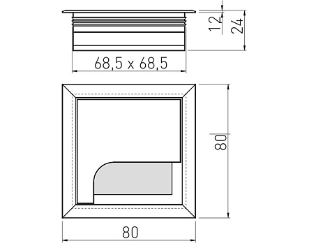 Заглушка для проводки из алюминиевого сплава, 80x80, черный матовый