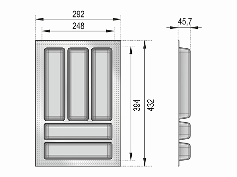 Лоток для столовых приборов блок-константа для столовых приборов BLOKI PC14/W/292x430, белый, Boyard