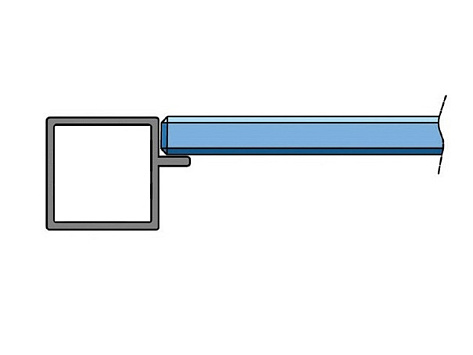 ЛОФТ НД каркасная система, Профиль с бортиком под стекло, 3 м, белый матовый