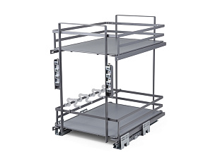 Выдвижная корзина 400 мм на направляющих с доводчиком QUADRA KR28/1/3/400/GRPH, графит, Boyard