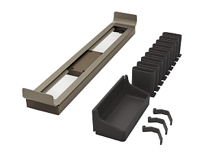 Держатель для галстуков и ремней с полочкой на боковину лев/прав выдвижной 450 мм, Конеро, D 475 мм, цвет ШАМПАНЬ Art. 2383819853, Kessebohmer