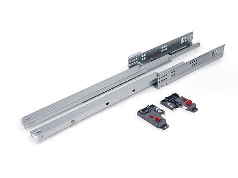 Скрытые направляющие для ящиков полного выдвижения 550мм с доводчиком, 2D, B-Slide DB8781Zn/550, Boyard