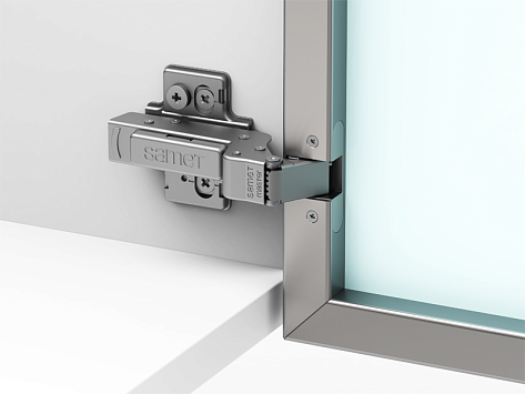 Петля MASTER для узкого алюминиевого профиля вкладная 95* с доводчиком, Clip-On, Art. 10320043Y, Samet