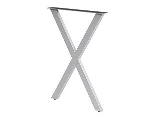 Опора для кухонной столешницы X-образная, 30х60, 820x595+5мм, усиленная, алюминий матовый (RAL9006)