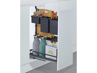 Юбокс №5  Диспенса Джуниор Слим 300 мм, высота 640-728 мм, 1 полка + 1 Юбокс, антрацит, цвет дна антрацит, Art. 2606419846, Kessebohmer