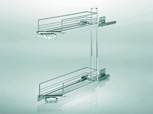 Бутылочница №15, 150 мм + скос 45°, правая, высота 542 мм, Арена КЛАССИК, титан, Art. 2312120102, Kessebohmer