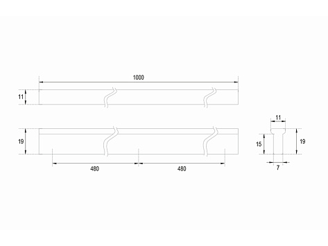 Ручка мебельная, накладная PORT RS066BL.4/960, 480х2 мм, черный, Boyard