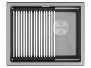 Мойка Paulmark гранит LUMI-PRO 55 UNI, серый металлик, 550х450мм