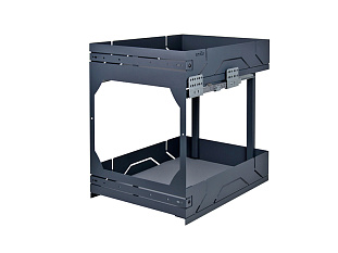 Выдвижная корзина-карго 400 мм на направляющих с доводчиком X.ERGO KR44/1/3/400/GRPH, графит, Boyard