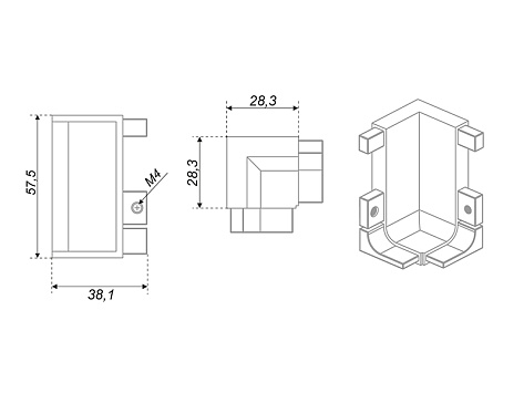 Уголок внутренний 90* Гола L, золото, Boyard, RZ051.03SG