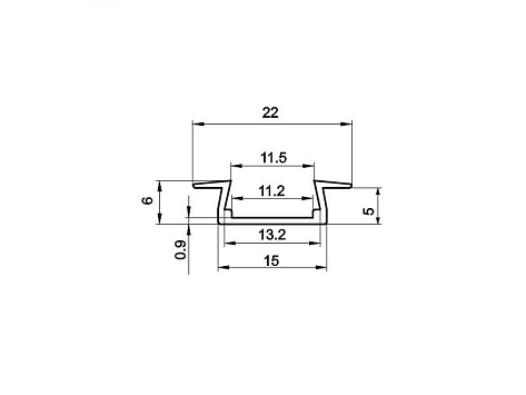 Профиль врезной алюминиевый для светодиодной ленты, анод. золото, с мат. экраном и заглушками 22х6х3000 мм,.К251-3АМG