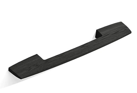 Ручка мебельная Lagom HL-003M деревянная (дуб), 256мм, чёрная