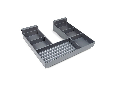 Комплект лотков с держателем задней стенки СТАРТ под мойку, SBH70/GRPH, графит, Boyard