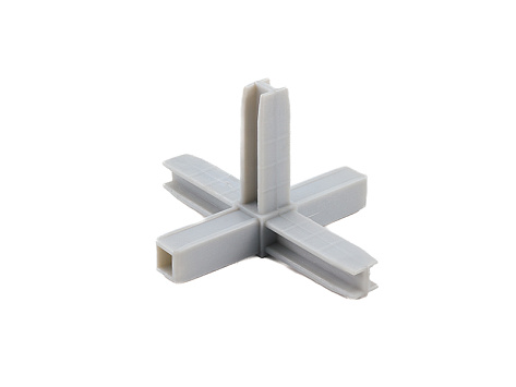 Уголок сборочный 5d с отверстием и резьбой M8, серый металлик, Алюмформ