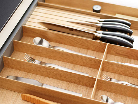 Лоток для ящика ФайнЛайн, 800 - 900 мм/500 мм + держатель для фольги, ясень черный, ROCKENHAUSEN, Art. 2373810368, Kessebohmer