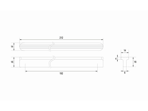 Ручка мебельная, накладная SHELL RS064SC.4/192, 192 мм, сатиновый хром, Boyard