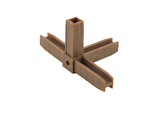 Уголок сборочный 4d с отверстием и резьбой M8, шампань, Алюмформ