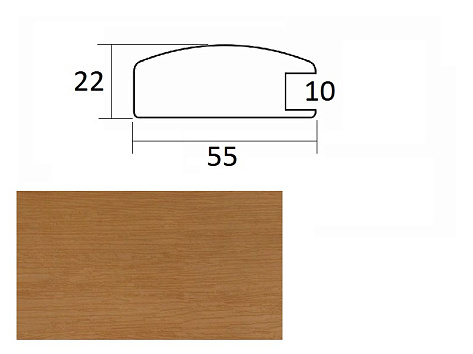 Рамочный профиль А-2201 паз 10мм 55х22х2800, ольха, Absolut
