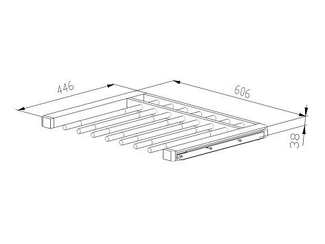 ARISTO Вешалка для брюк выдвижная, серия 460, L=607, Дерево светлое, белый Art. WD0303.VP060.WH0PC.RU