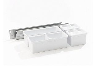 Юбокс набор №3 для Диспенса/ Диспенса Джуниор 300 мм, титан, емкости белые, Art. 52750102, Kessebohmer