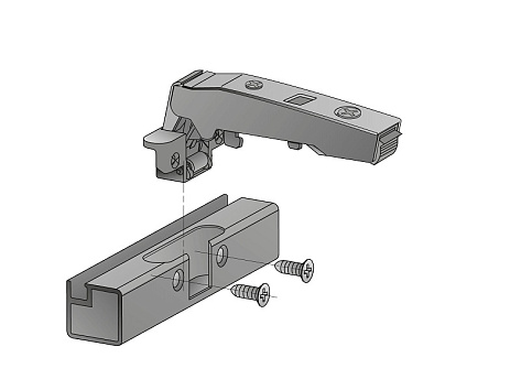 Петля для узкого алюминиевого профиля Sensys 8638i Alu TA32 вкладная 95*, с демпфером, с шурупами Art. 9072526, Hettich